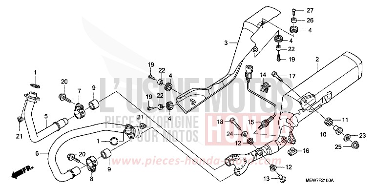 EXHAUST MUFFLER for Deauville ABS SHASTA WHITE (NH138) from 2007